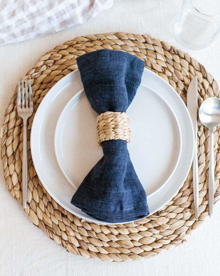 Water Hyacinth Napkin Ring Set - SwagglyLife Home & Fashion